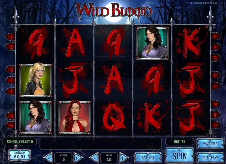 Wild Blood  Real Money Slot made by Play'n GO - Main Screen Reels