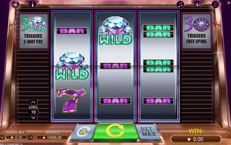 Wild Diamond 7x  Real Money Slot made by Booming Games - Main Screen Reels