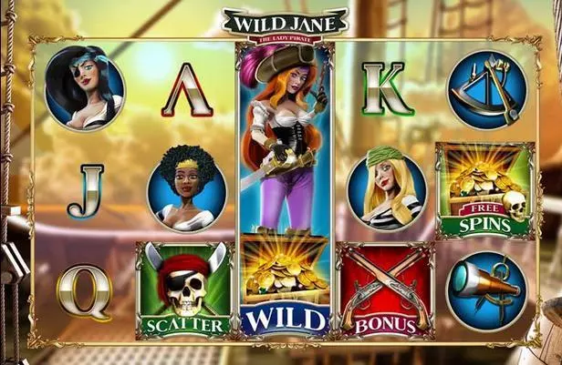 Wild Jane, the Lady Pirate  Real Money Slot made by Leander Games - Main Screen Reels