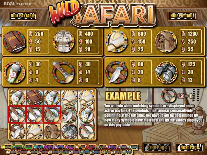 Wild Safari  Real Money Slot made by Rival - Info and Rules