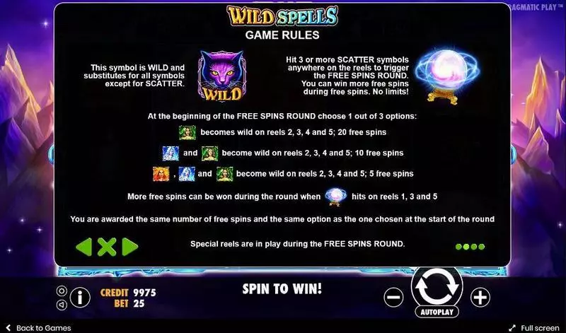 Wild Spells  Real Money Slot made by Pragmatic Play - Bonus 1