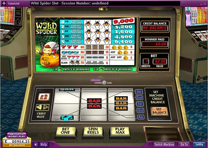 Wild Spider  Real Money Slot made by 888 - Main Screen Reels
