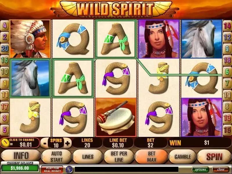 Wild Spirit  Real Money Slot made by PlayTech - Main Screen Reels