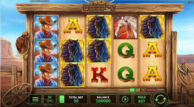 Wild Stallion Quatro  Real Money Slot made by StakeLogic - Main Screen Reels