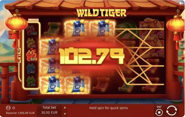 Wild Tiger  Real Money Slot made by BGaming - Winning Screenshot