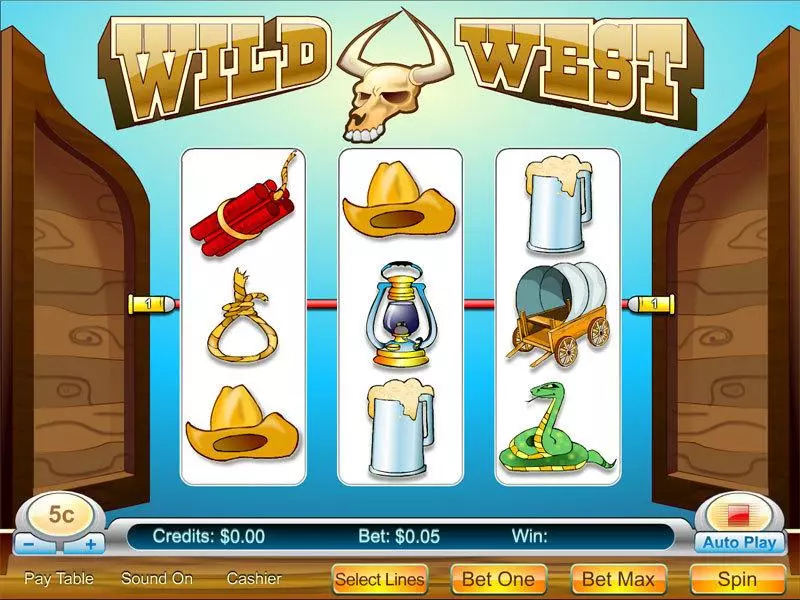 Wild West 3-reel  Real Money Slot made by Byworth - Main Screen Reels