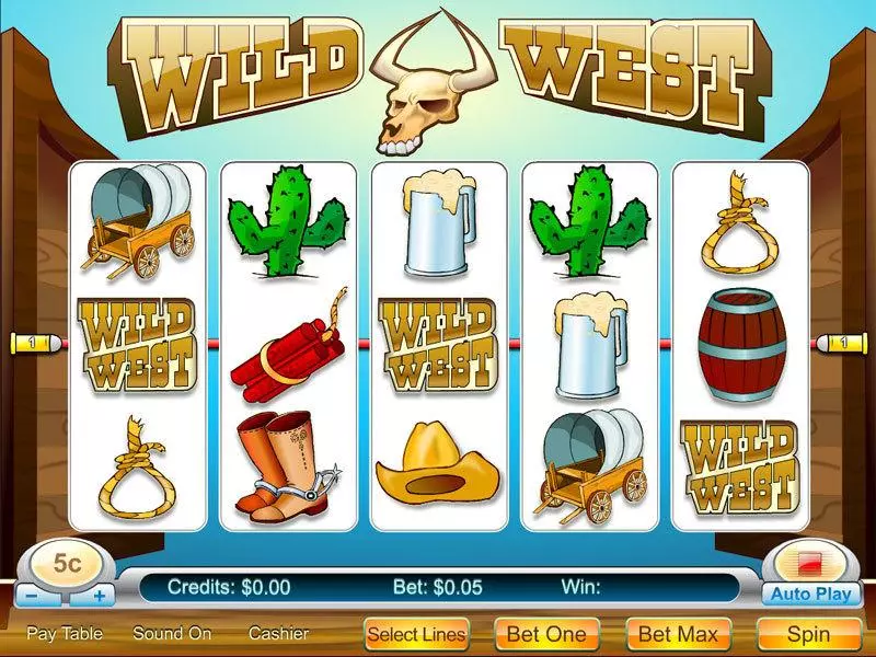 Wild West 5-reel  Real Money Slot made by Byworth - Main Screen Reels