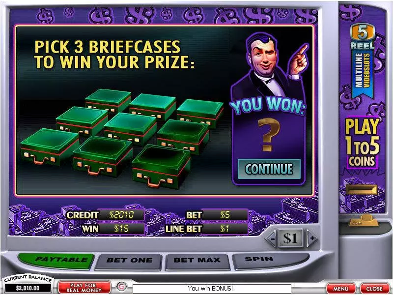 Win a Million Dollars  Real Money Slot made by PlayTech - Bonus 1