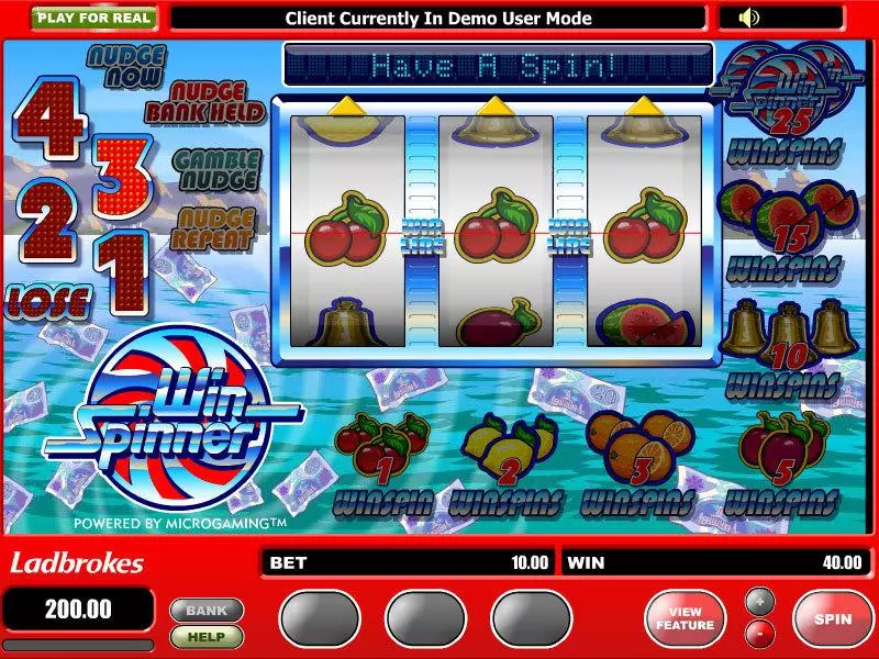 Win Spinner  Real Money Slot made by Microgaming - Main Screen Reels