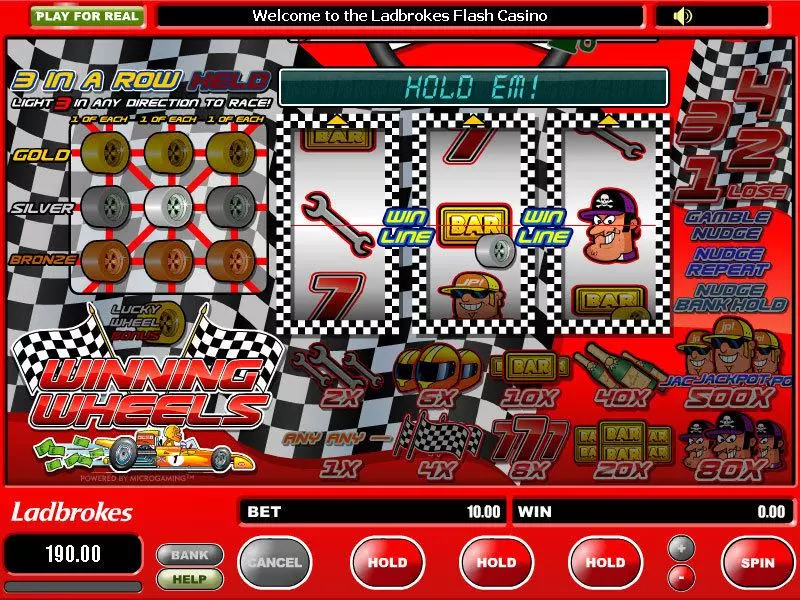 Winning Wheels  Real Money Slot made by Microgaming - Main Screen Reels