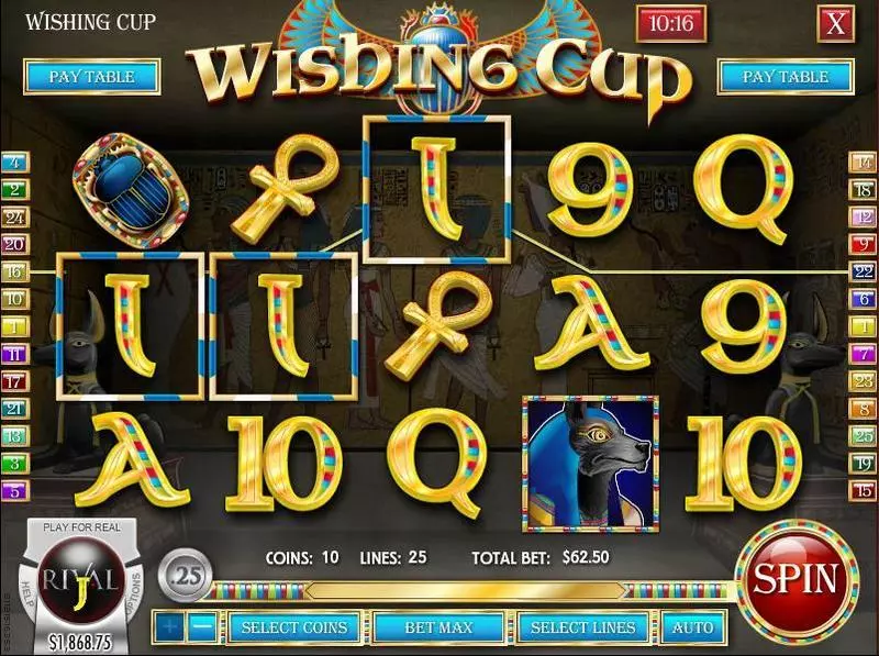 Wishing Cup  Real Money Slot made by Rival - Main Screen Reels