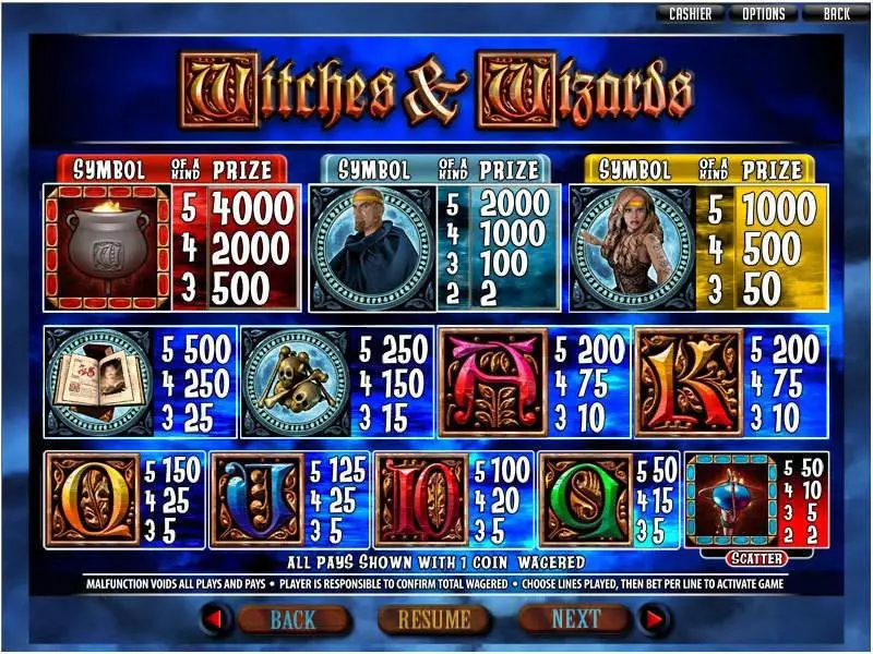 Witches and Wizards  Real Money Slot made by RTG - Info and Rules