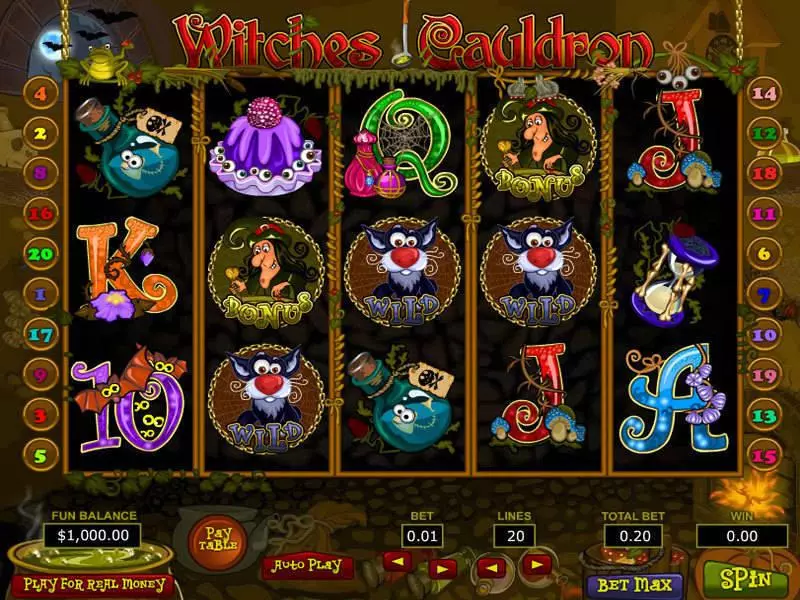 Witches Cauldron  Real Money Slot made by Topgame - Main Screen Reels