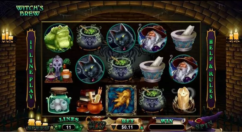 Witch's Brew  Real Money Slot made by RTG - Main Screen Reels