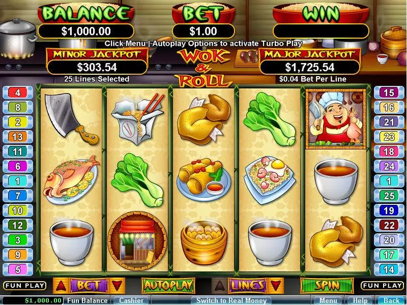 Wok and Roll  Real Money Slot made by RTG - Main Screen Reels