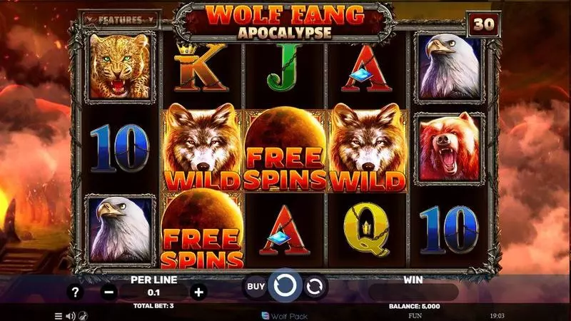 Wolf Fang – Apocalypse  Real Money Slot made by Spinomenal - Main Screen Reels