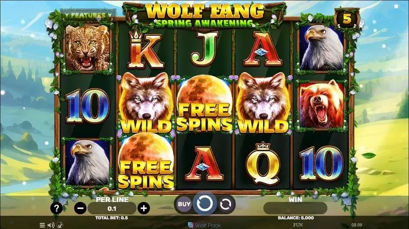 Wolf Fang – Spring Awakening  Real Money Slot made by Spinomenal - Main Screen Reels