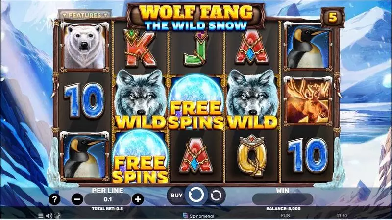 Wolf Fang – Supermoon  Real Money Slot made by Spinomenal - Main Screen Reels