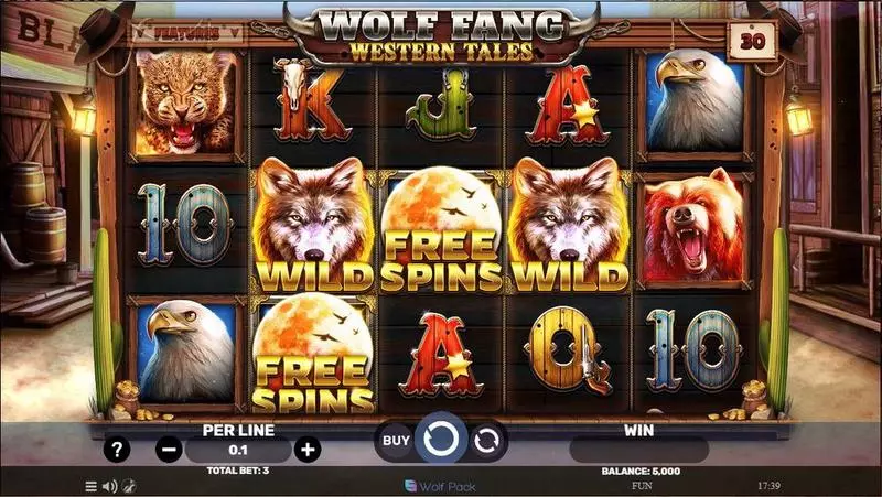 Wolf Fang – Western Tales  Real Money Slot made by Spinomenal - Main Screen Reels