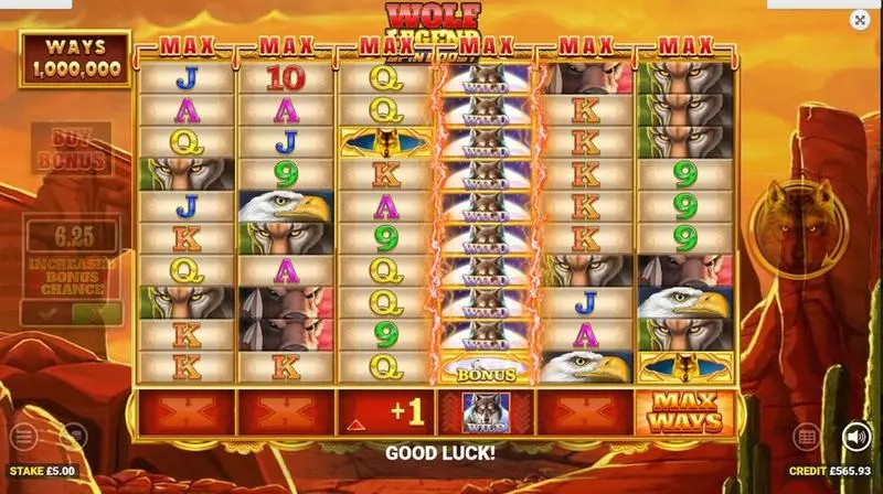 Wolf Legend Spin Boost  Real Money Slot made by Blueprint Gaming - Main Screen Reels