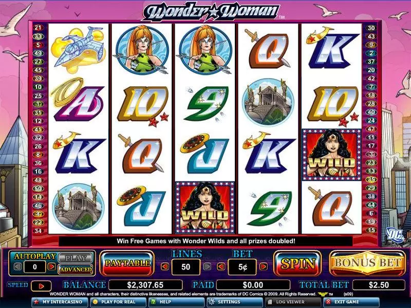 Wonder Woman  Real Money Slot made by Amaya - Main Screen Reels
