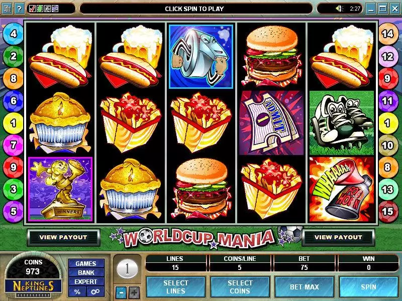 Worldcup Mania  Real Money Slot made by Microgaming - Main Screen Reels