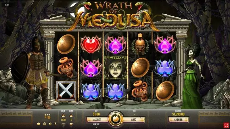 Wrath of Medusa  Real Money Slot made by Rival - Main Screen Reels
