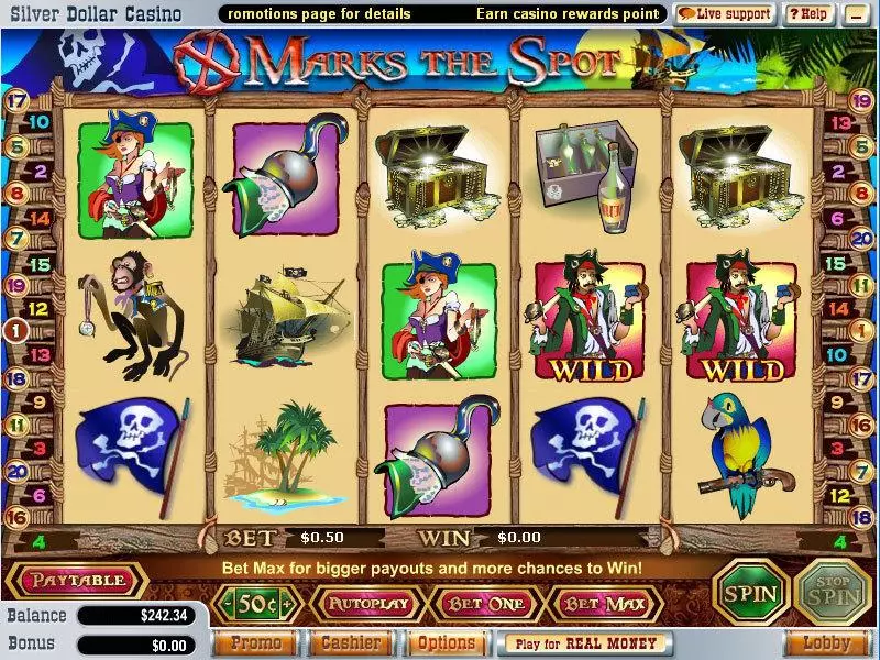 X Marks The Spot  Real Money Slot made by WGS Technology - Main Screen Reels