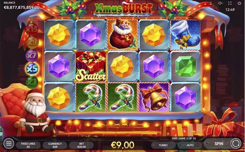 Xmas Burst  Real Money Slot made by Endorphina - Main Screen Reels