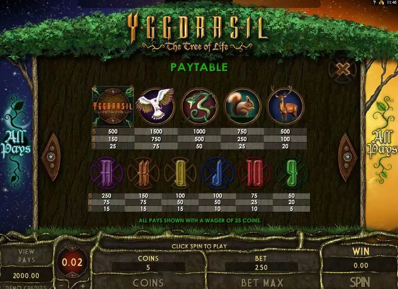 Yggdrasil Tree of Life  Real Money Slot made by Genesis - Info and Rules