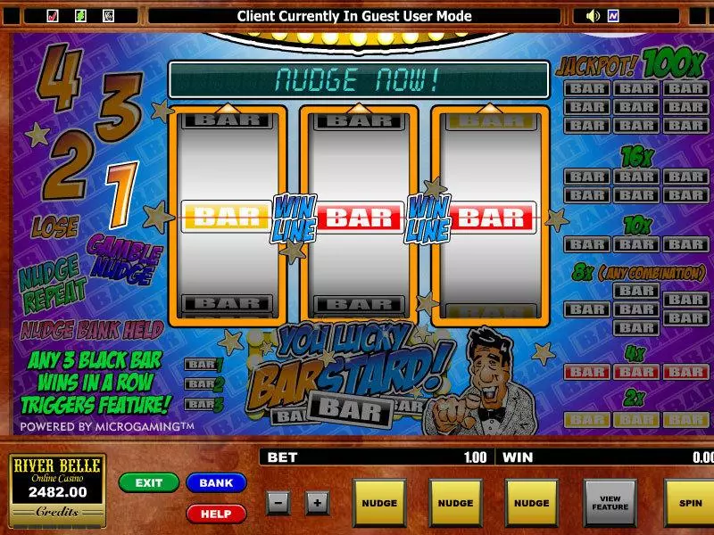 You Lucky Barstard  Real Money Slot made by Microgaming - Main Screen Reels
