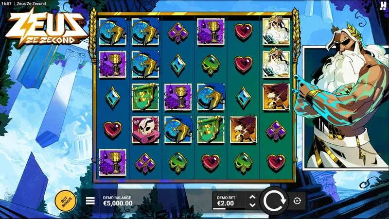 Zeus Ze Zecond  Real Money Slot made by Hacksaw Gaming - Main Screen Reels