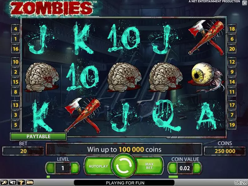 Zombies  Real Money Slot made by NetEnt - Main Screen Reels
